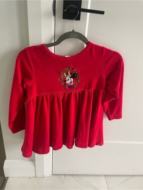 Vintage Disney Store embroidered Minnie red velour dress